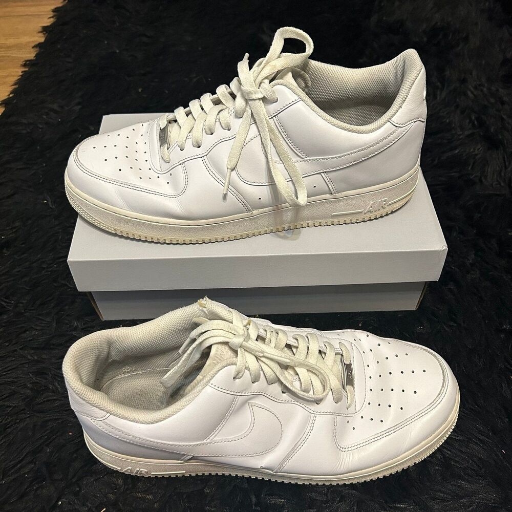 NIKE af1 Air Force one white lace up shoes sneakers men’s 13 Preowned